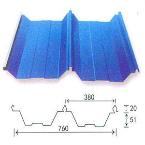 哈密彩鋼YX51-380-760型（角弛)彩色壓型板